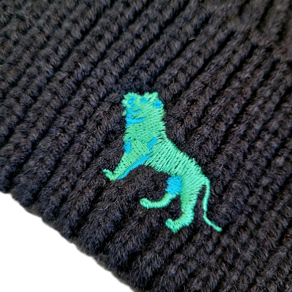 NWT ART INSTITUTE CHICAGO Winter LION Hat Beanie Unisex Black New - Picture 2 of 7